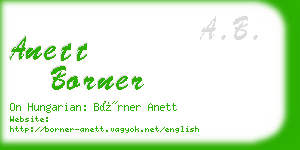 anett borner business card